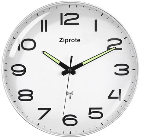 Ziprote Funk-Wanduhr, 30 cm Groß, Einfach zu Lesen für Wohnzimmer, Küche, Schlafzimmer, Büro, Badezimmer - Lautlos Ohne Tickgeräusche