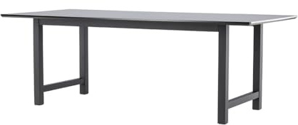 ebuy24 Oslo Esstisch 100x220cm schwarz – B220xH75xT100 – MDF – Farbe Schwarz – modern Design – für Esszimmer
