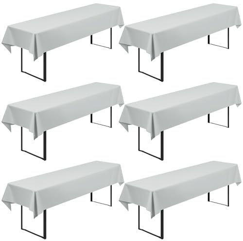 Lumaycens 6 Stück Biertischdecken universal für 50cm und 70cm Biertischhussen für Biertisch Biertischhussen Biertischhusse Bierzeltgarnitur (Hellgrau)