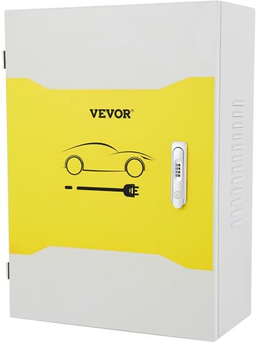 VEVOR Caja de Estación de Carga Tesla 70x50x25 cm Caja de Cable para Exteriores Organizador de Cables IP32 Impermeable a Prueba de Polvo Caja eléctrica de Acero en Rollo frío para Conector de Pared