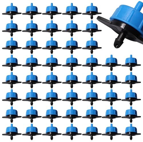 VooGenzek 50 Pezzi 0.5 GPH Gocciolatore di Compensazione Della Pressione, 1/4 di Pollice Plastica Gocciolatori per Irrigazione, Gocciolatore per Irrigazione da Giardino, per Irrigazione di Piante, 2L