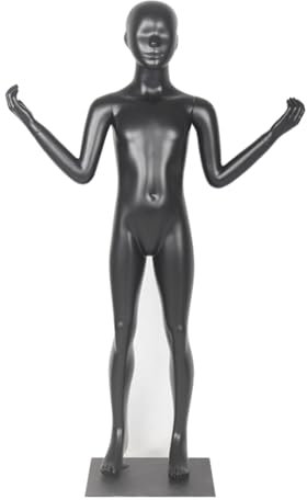 IYUESQ Ganzkörper-Schaufensterpuppe für Kinder, 8–9 Jahre alt, 130 cm hoch, Torso für Kinder, stehende Schaufensterpuppen, Unisex, Körper (Farbe: Schwarz A, Größe: Schuhe tragen)