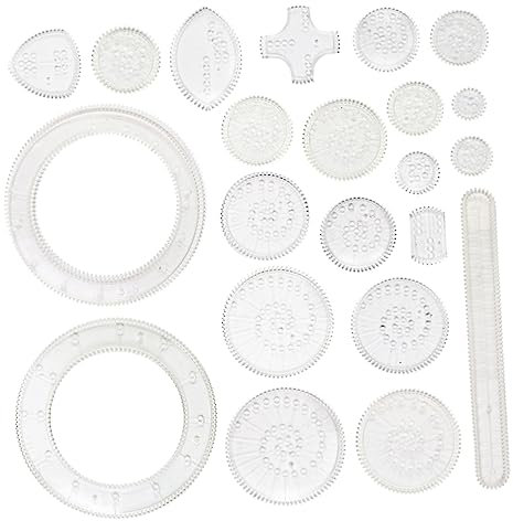 STOBOK 22 Stück Malset Mit Ineinandergreifenden Zahnrädern Kunststoff Kreatives Zeichenspielzeug Für Kinder Spiralmuster Lernspielzeug Für Kunst Und Schule