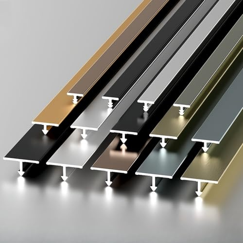 Coayuou Tür Abschlussleiste Aus Aluminium T-Formleisten Fliesenschiene 100cm* 3 Stück Fußboden Übergangsprofil Für Saubere Kantenabschlüsse & Moderne Raumgestaltung(Grau,10mm)