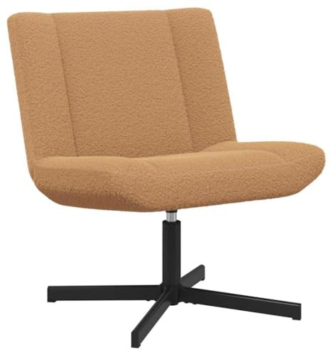 vidaXL Swivel Chair Beige 63 x 75 x 76 cm Sheepskin, Elegant Swivel Chair, Modern Design, 360 Degree Rotating Seat, Comfortable Lounge, Functional Indoor Seating, Chic Furniture