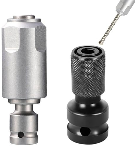2 Stück Adapter zum Umrüsten Von Schlagschraubern auf Elektrohämmer, Zubehör Wandelt Sich in SDS-Plus Um, Schlagschrauber Bit Adapter 1/2 Auf 1/4 Zoll, zur Verwendung mit Bohrmaschine/Schlagschrauber
