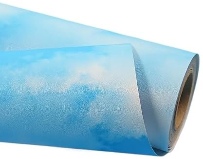 WANGBINGXING Tapeten Blauer Himmel, weiße Wolken, selbstklebende, wasserfeste, abnehmbare Tapete for Wohnzimmer, Schlafzimmer, PVC-Aufkleber for die Möbelrenovierung(50cmx5m)