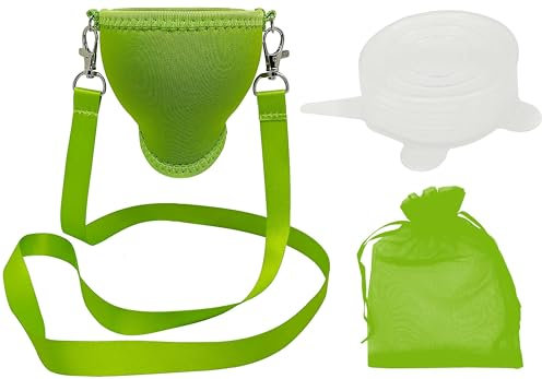 WineHolder – Porta bicchiere di vino per il collo, porta bicchiere concordoncino per il collo (Lanyard), verde (Verde) - WH-P02