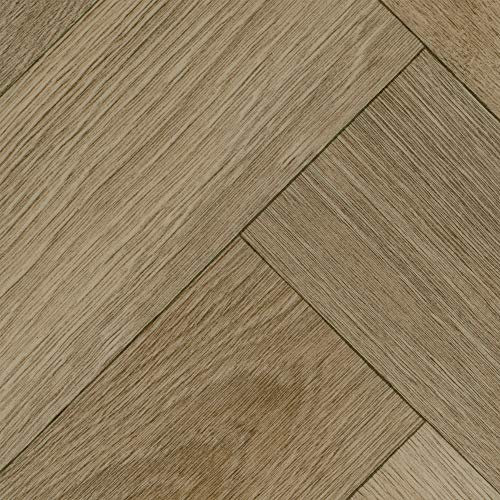 Fischgrät Vinyl Meterware PVC Boden in Holzoptik ideal für Wohnzimmer und Schlafzimmer CV Belag Eiche in 2 3 und 4 Meter Breite | Variante : 4m x 9m