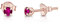 DTPSilver - 925 Sterling Silver Rose Gold plated Round TINY Stud Earrings made with Glittering Crystals from Swarovski® Elements - Diameter: 3 mm - Colour : Fuchsia