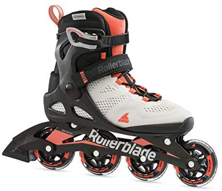 Rollerblade Macroblade 80 Damen Erwachsene Fitness Inline Skate, Grau und Koralle, Performance Inliner