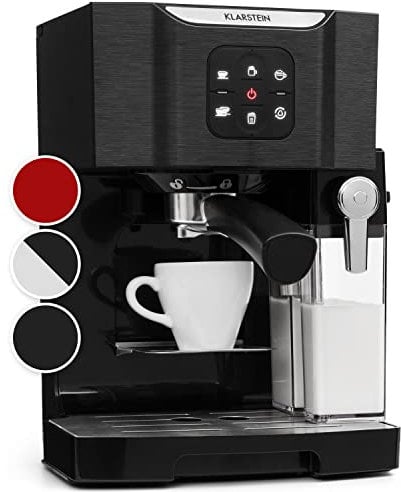 Klarstein 1,4 L Siebträgermaschine für 2 Tasse Kaffee, Mini Espressomaschine mit Milchschäumer, 20 Bar Siebträger Kaffeemaschine Klein, Gute Espresso Kaffeemaschine, Edelstahl-Espressomaschinen 1450 W