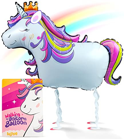 Balloono Airwalker Einhorn Luftballon - Magische Momente mit der Einhorn Deko Kindergeburtstag - Folienballon für Kinder - Folienballon Einhorn Geburtstagsdeko