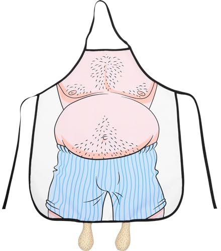 Luxshiny Kochschürze Lustig Schürze Bauch Koch Küchen Wacky Belly Man Bedruckte Koch Grill Grill Zum Kochen In Küche Mit Nackten Mann Nackte