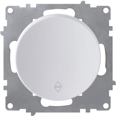 Design-Wechselschalter: Steuerung ein Licht von zwei Orten, Lichtschalter rund 1fach, Unterputz, ohne Rahmen, 230V/16A, Color_new:Weiß