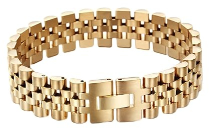 Homxi Armkette Gold Herren,Armband Herren Edelstahl 15MM Uhrenarmband Kette Armbänder Herren 20.5 cm