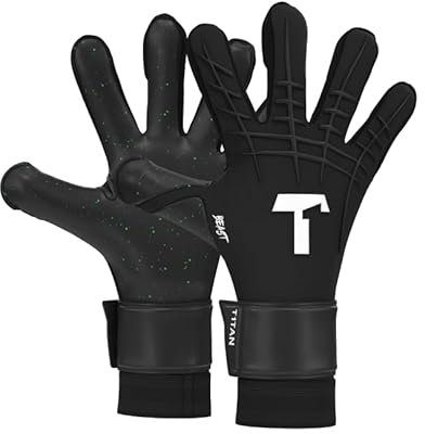 T1TAN Black Beast 3.0 - Torwarthandschuhe ohne Fingerschutz - Fußballhandschuhe für Jugendliche & Erwachsene, Unisex - Größe 9