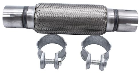 YUCHENSHLP Universal Flexible Exhaust Pipe 50.7 x 200/318mm Clamp-on Flexi Tube Joint Flexible Pipe
