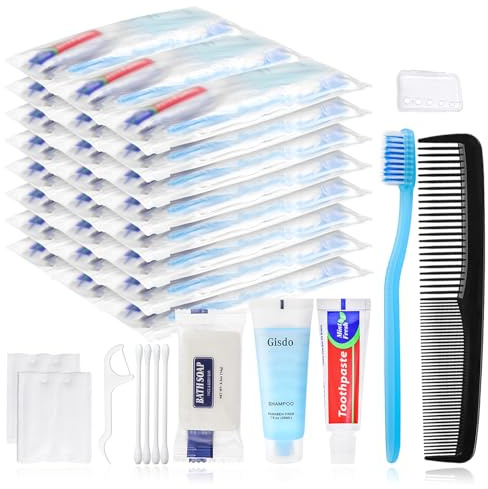 Gisdo 50 kits d'articles de toilette de base, kit d'hygiène personnelle pour les sans-abri, kit d'aide pour les sans-abri, kit d'articles de toilette de voyage, kit d'hygiène pour P
