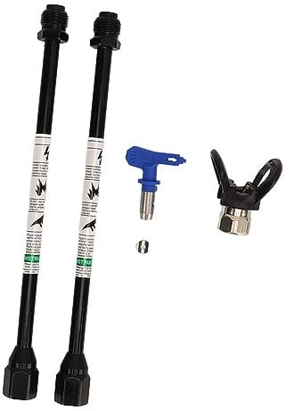 2PCS Spray Extension Rod, G7/8 14 Sprayer Tip Extension Pole Airless Sprayer Extension Sprayer Extension Wand for Paint Sprayer (Black)