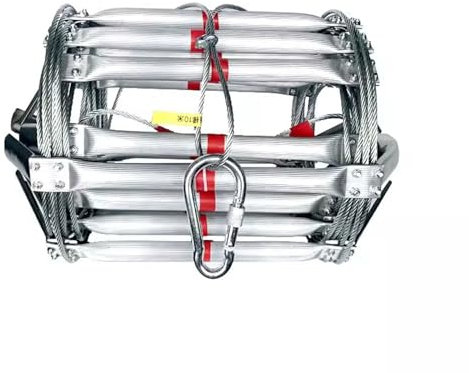 Feuerleiter, Rettungsleiter für Balkon Boot Fenster, Strickleiter Rettungsleiter aus Aluminiumlegierung Kompakt Zusammenklappbar Fluchtleiter Notleiter, Max. 500kg(25m)
