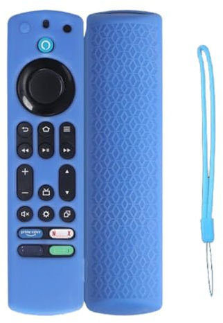 Remote Control Protective Case For Fire TV 4K Stick Max,Silicone Shock-proof Anti-Slip Protector Cover For Fire TV 4K Stick Max Remote Control (Fluorescent Blue)