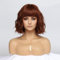 SIMKAYLEE Kurze Gewellt Rotbraune Perücke mit Pony Damen Kurz Auburn Perücken für Frauen Lockig Mittellange Bob perücke Kastanienrot Locken für Karneval Fasching Party Halloween Cosplay (30cm)