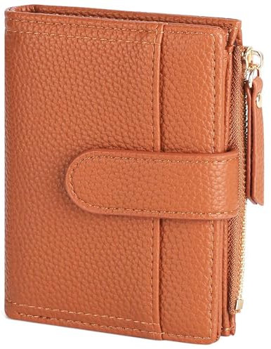 RRANCharltu Portefeuille Femme Cuir, Porte Monnaie Femme Petit Portefeuilles et Porte-Cartes avec Fermeture éclair Poche à Monnaie, Brun