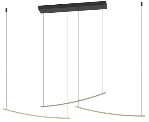 Eglo LED Pendant lamp Vileggi Cable System | dimmable dining table light with Dip Switch, hanging ceiling lamp, metal in brass, warm to cool white, 3600 lumens