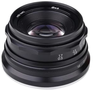 Lens, Objectif Fixe 35 mm F1.6 V APS-C, Compatible avec Sony E A6600 6500, Fuji XF, Canon EOS-M M50 et Panasonic/Olympus Micro 4/3,for Photography(Black,M4/3)