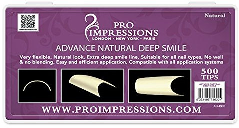 Pro Impressions Advance Natural Deep Smile 50 Nail Tips, Size 6