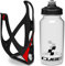 Cube HPP Cage - Matt Black/Red & Icon Bottle - Clear, 750ml / Water Drink Flask Vessel Bidon Holder Mount Bracket Kit Lightweight Plastic Drinking Hydration Biking Bike Riding Frame Accessories