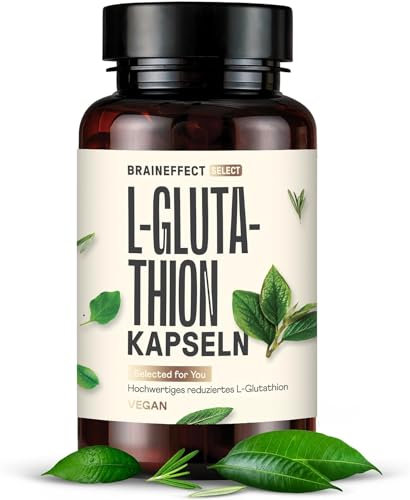 L-Glutathion Kapseln - 100 Tagesvorrat - Ausgewogene Dosis - Hoher Bioverfügbarkeit - Ohne Zusatzstoffe - Deutsche Produktion