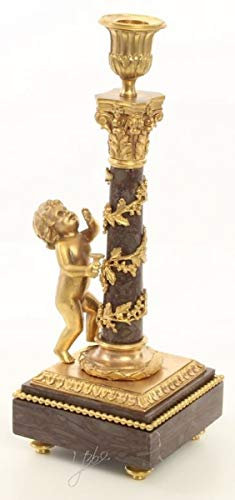 Casa Padrino Jugendstil Kerzenhalter Set Gold/Schwarz 11 x 12,4 x H. 31,5 cm - Barock & Jugendstil Deko