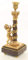 Casa Padrino Jugendstil Kerzenhalter Set Gold/Schwarz 11 x 12,4 x H. 31,5 cm - Barock & Jugendstil Deko