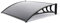 1.2m Easy Fit Door Canopy – 120 x 80cm – Black Brackets & Grey Tinted 3mm Polycarbonate Cover – Weather-Resistant & Durable