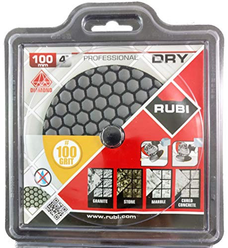 Rubi Diamant Schleifpad zur Trockenpolitur | Ø 100 mm Klettaufnahme | M14 | verschiedene Körnungen (Körnung 100)