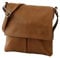 SH Leder Echtleder Umhängetasche Schultertasche Crossover aus Gernarbt Rindleder 26x25cm Kim G182 (Cognac)