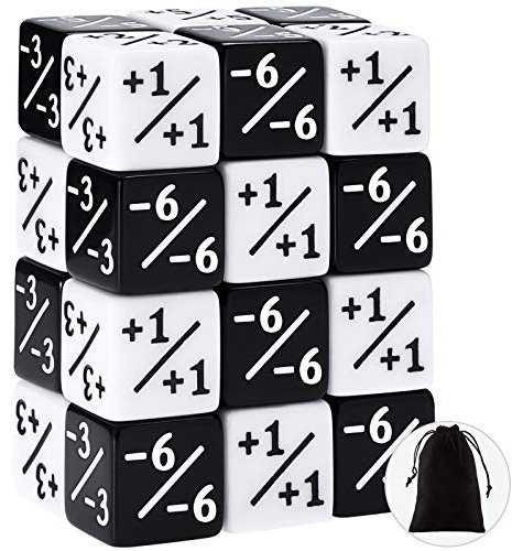 Gejoy 24 Stück Würfelzähler Token Würfel Loyalität Würfel W6 Würfel Kompatibel mit MTG, CCG, Kartenspiel Zubehör