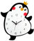 SWECOMZE Kinder Wanduhr Pinguin, Uhr ohne Tickgeräusche, Lautlos Uhrwerk, Wanddeko Cute Kreativität Kinderuhr Dekoriertes Kinderzimmer Wohnzimmer