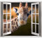 murando 3D WANDILLUSION Wandbild Tier Fototapete Poster XXL Fensterblick Vlies Leinwand Panorama Bilder Dekoration Giraffe Wüste Afrika 140x100 cm g-C-0394-c-a