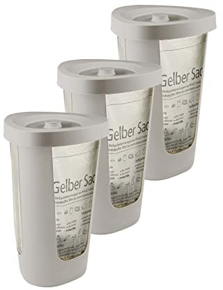 Rotho Fabu 3er-Set Müllsackständer, Kunststoff (PP recycelt), Cappuccino, 40.6 cm, 3