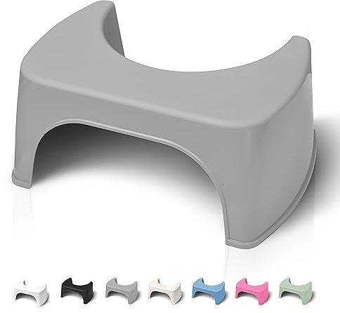 Well Care Toilettenhocker Grau - WC Hocker fur Erwachsene - Klohocker Made in France - Hergestellt aus Recyceltem Kunststoff - Ermöglicht hockende Position Anti-Verstopfung - Squatty Kackhocker