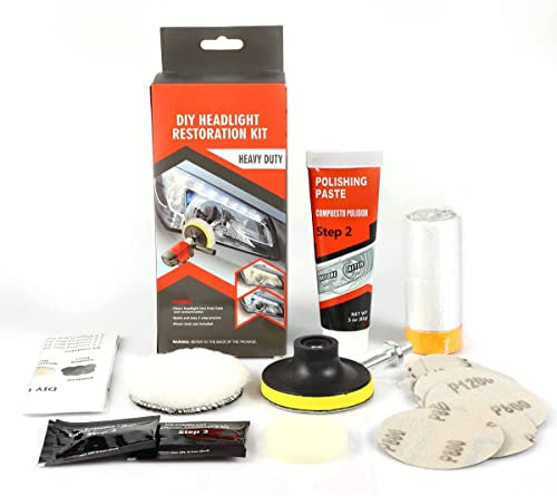 Leermine Scheinwerfer Aufbereitung Politur Set, Auto Polierset, Kit Polieren Scheinwerfer Restaurierung, Kratzer Entferner, DIY Polishing Tools Autopflege