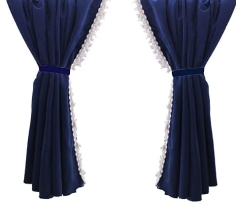 VNVIS 2 Stück Vorhänge links und rechts, Blau + Dekoration für LKW, Länge 240 cm