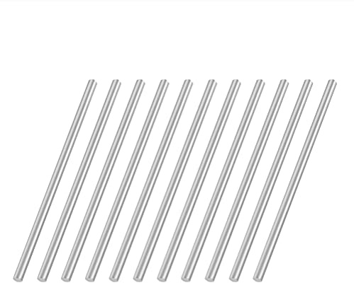 VictorsHome 3mm x 100mm 304 Stainless Steel Round Rod, Metal Solid Shaft Lathe Bar Stock for Model Car DIY Crafts 10pcs