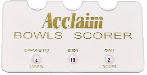 Acclaim Rectangular Pocket Bowls Scorer Scorecheck in White Opponents and Own Score Plus Ends Recessed Dials Red Numbers for Bowling