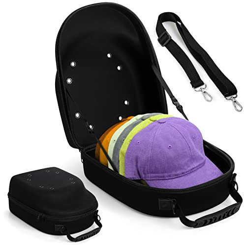 Peohud Huttasche für Baseballkappen, Aufbewahrungstasche für Kappen, Reisetasche mit Tragegriff und Schultergurt, einfach zu transportieren, Baseballkappen-Organizer für 6 Hüte, perfekt für Reisen,