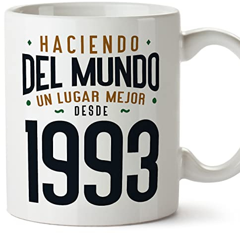 MUGFFINS Tazas 1993 Cumpleaños - En Español - Haciendo del Mundo un Lugar Mejor - 11 oz / 330 ml - Regalo original y divertido
