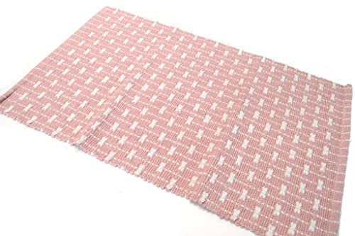 Casa Service ARNO Tappeto Cotone, 50x80cm, Lavabile, per Bagno e Cucina, Antiscivolo (Pink)